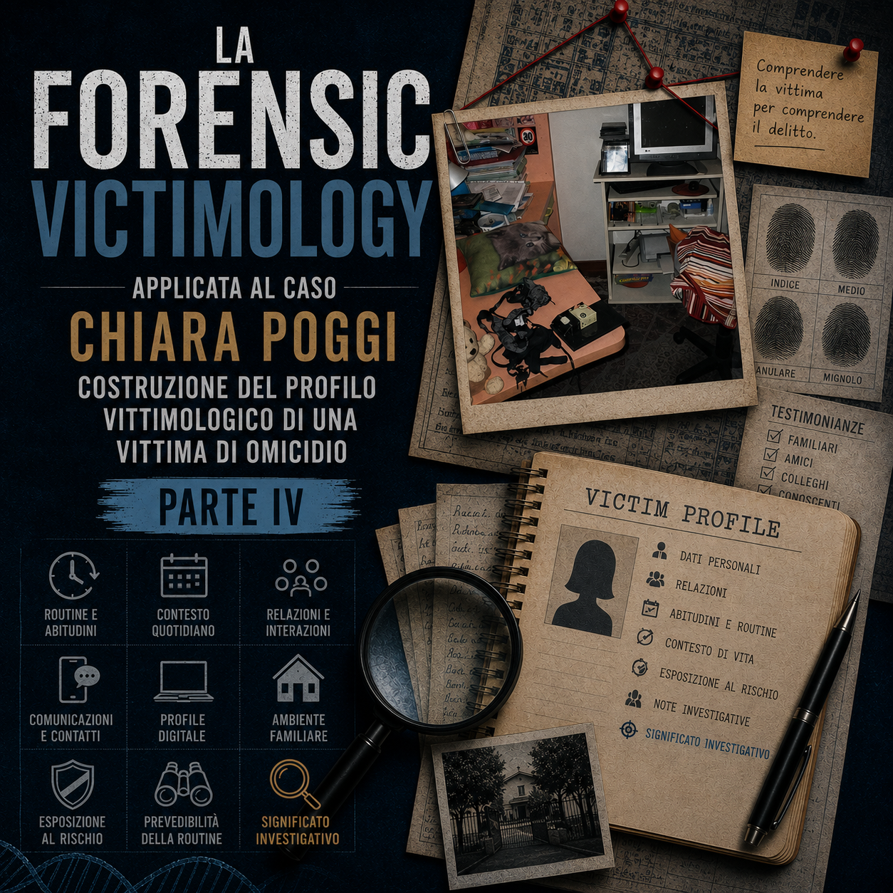 LA FORENSIC VICTIMOLOGY APPLICATA AL CASO CHIARA POGGI. COSTRUZIONE DEL PROFILO VITTIMOLOGICO DI UNA VITTIMA DI OMICIDIO – PARTE IV